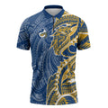 Parramatta Eels Zipper Polo Shirt Polynesian Tribal Tattoo Pacific Sport Art