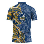 Parramatta Eels Zipper Polo Shirt Polynesian Tribal Tattoo Pacific Sport Art