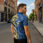 Parramatta Eels Zipper Polo Shirt Polynesian Tribal Tattoo Pacific Sport Art