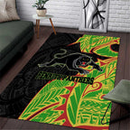 Penrith Panthers Area Rug Polynesian Tribal Tattoo Pacific Sport Art
