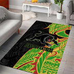 Penrith Panthers Area Rug Polynesian Tribal Tattoo Pacific Sport Art