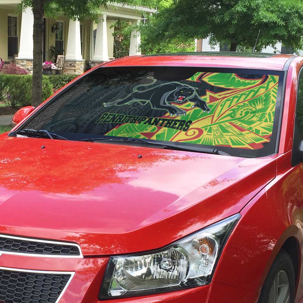 Penrith Panthers Auto Sun Shade Polynesian Tribal Tattoo Pacific Sport Art