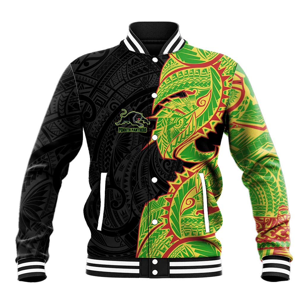Penrith Panthers Baseball Jacket Polynesian Tribal Tattoo Pacific Sport Art