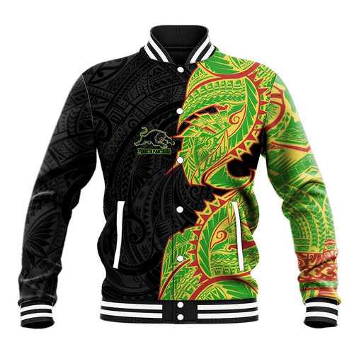 Penrith Panthers Baseball Jacket Polynesian Tribal Tattoo Pacific Sport Art