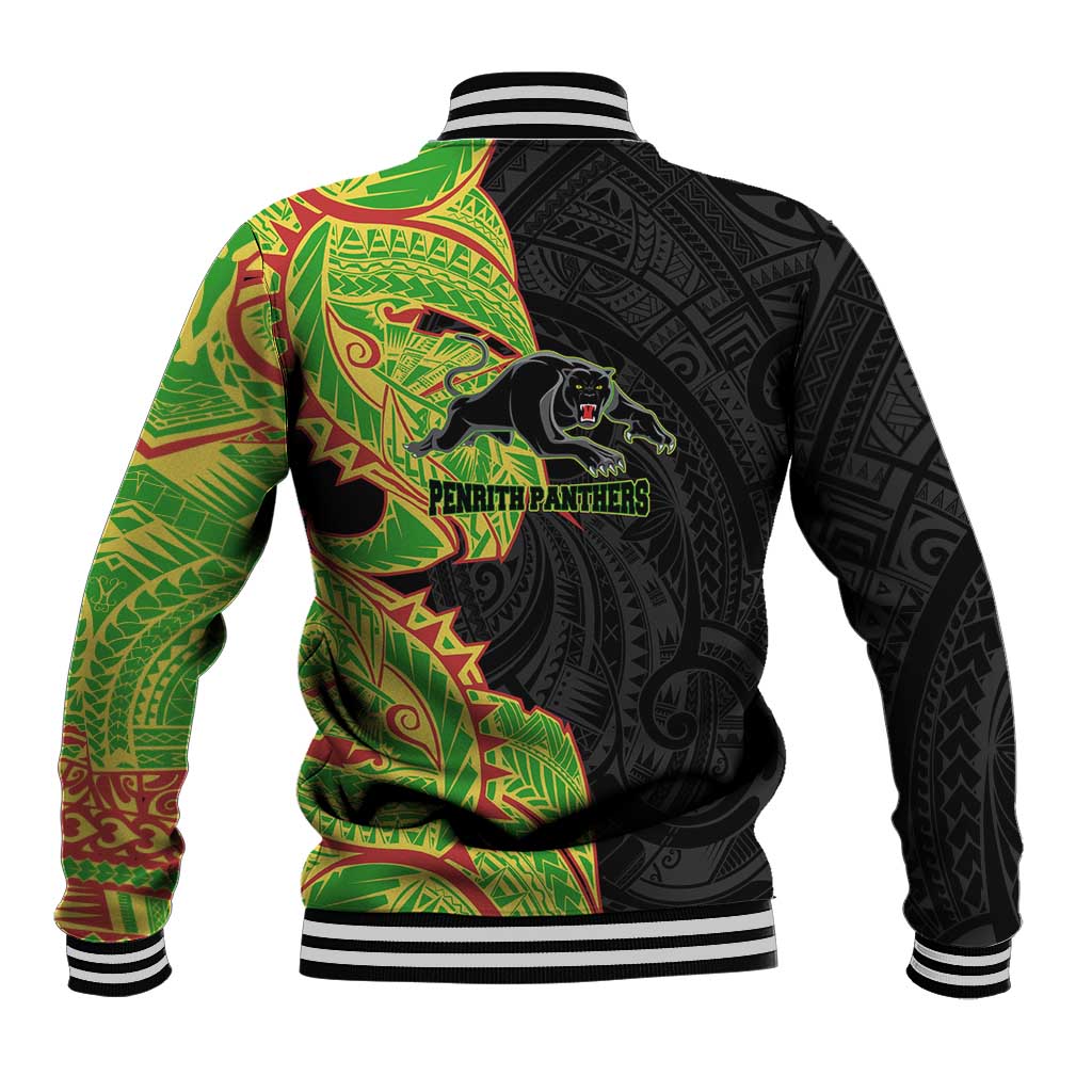 Penrith Panthers Baseball Jacket Polynesian Tribal Tattoo Pacific Sport Art