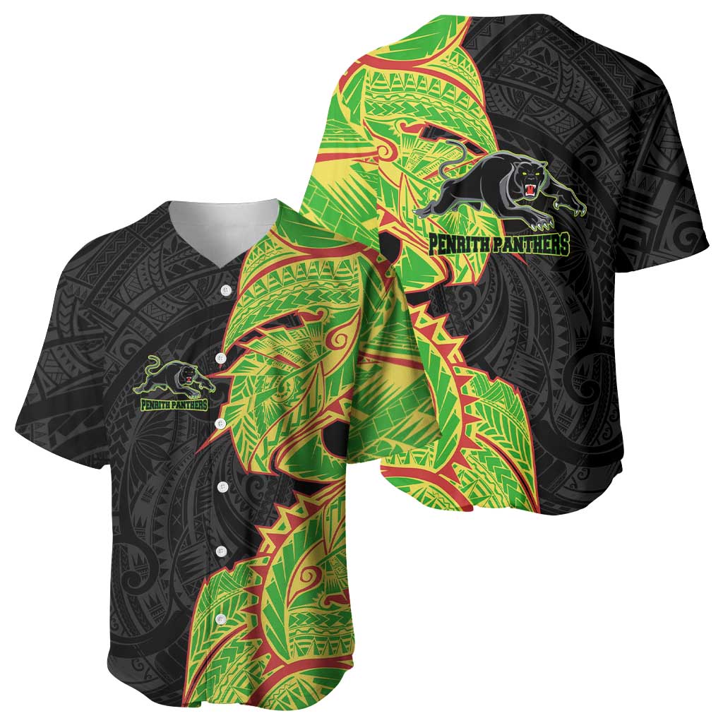 Penrith Panthers Baseball Jersey Polynesian Tribal Tattoo Pacific Sport Art