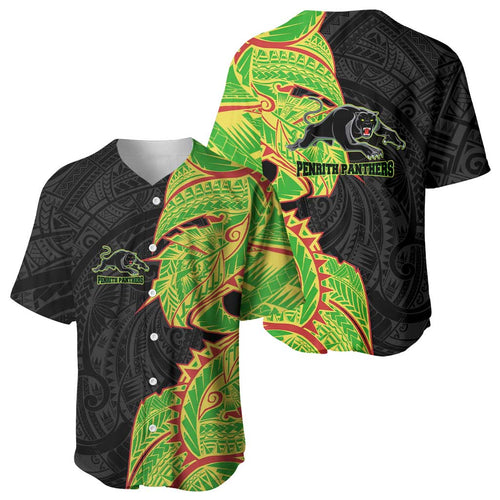 Penrith Panthers Baseball Jersey Polynesian Tribal Tattoo Pacific Sport Art