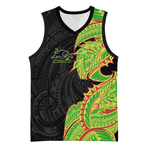 Penrith Panthers Basketball Jersey Polynesian Tribal Tattoo Pacific Sport Art