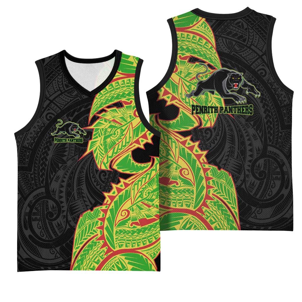 Penrith Panthers Basketball Jersey Polynesian Tribal Tattoo Pacific Sport Art