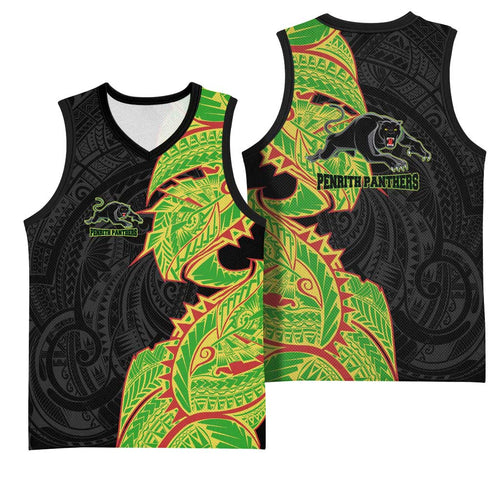Penrith Panthers Basketball Jersey Polynesian Tribal Tattoo Pacific Sport Art