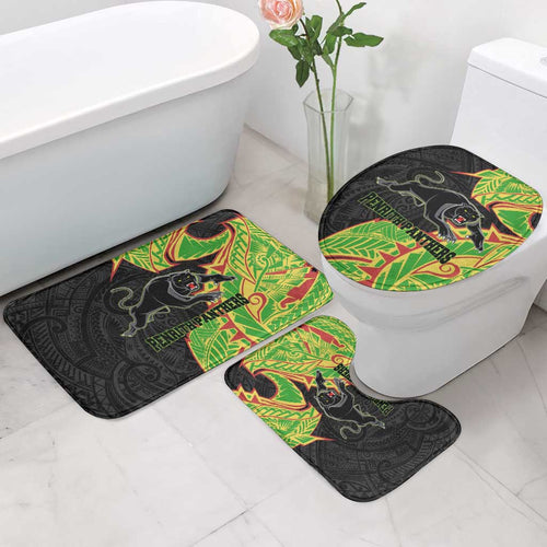 Penrith Panthers Bathroom Set Polynesian Tribal Tattoo Pacific Sport Art