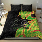 Penrith Panthers Bedding Set Polynesian Tribal Tattoo Pacific Sport Art