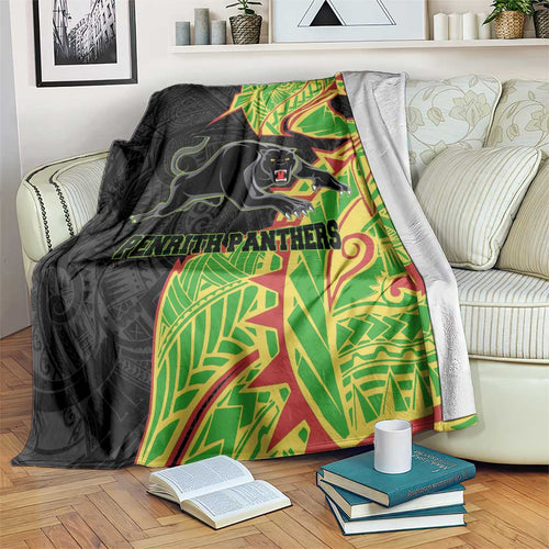 Penrith Panthers Blanket Polynesian Tribal Tattoo Pacific Sport Art