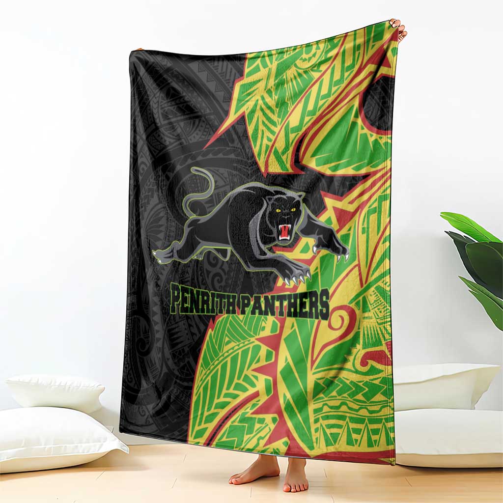 Penrith Panthers Blanket Polynesian Tribal Tattoo Pacific Sport Art