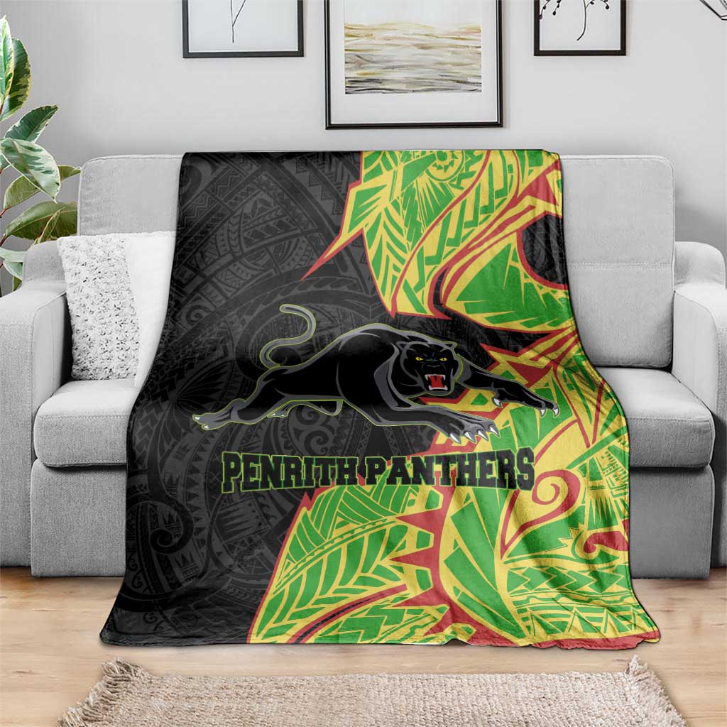 Penrith Panthers Blanket Polynesian Tribal Tattoo Pacific Sport Art