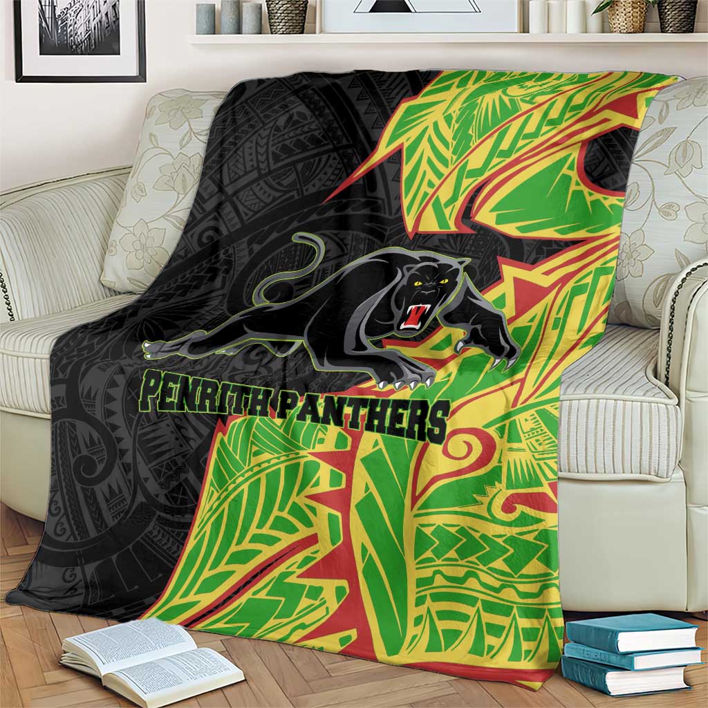 Penrith Panthers Blanket Polynesian Tribal Tattoo Pacific Sport Art