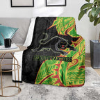 Penrith Panthers Blanket Polynesian Tribal Tattoo Pacific Sport Art