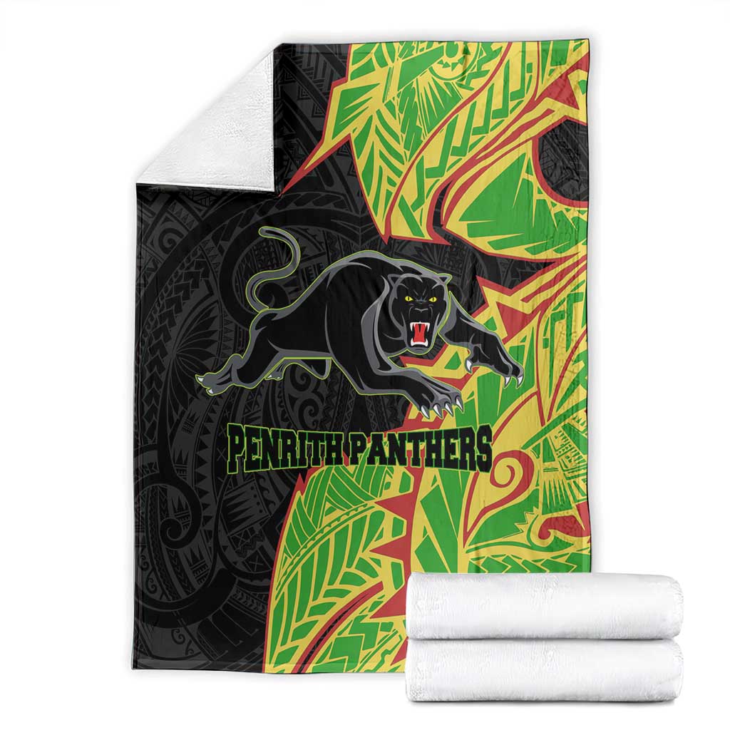 Penrith Panthers Blanket Polynesian Tribal Tattoo Pacific Sport Art