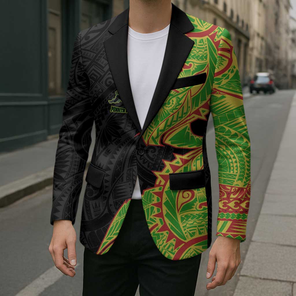 Penrith Panthers Blazer Polynesian Tribal Tattoo Pacific Sport Art