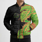 Penrith Panthers Bomber Puffer Jacket Polynesian Tribal Tattoo Pacific Sport Art