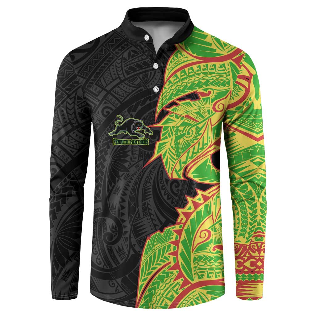 Penrith Panthers Button Sweatshirt Polynesian Tribal Tattoo Pacific Sport Art