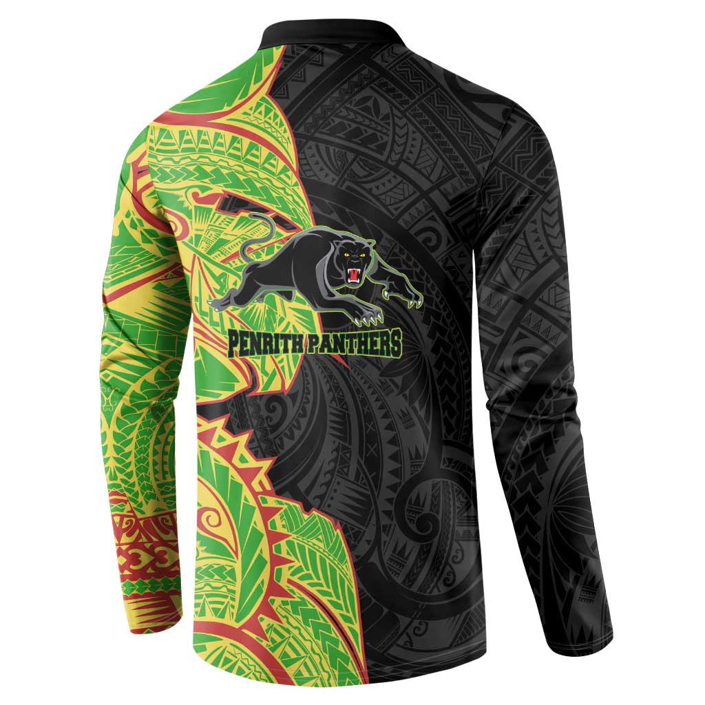 Penrith Panthers Button Sweatshirt Polynesian Tribal Tattoo Pacific Sport Art