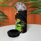 Penrith Panthers 4 in 1 Can Cooler Tumbler Polynesian Tribal Tattoo Pacific Sport Art