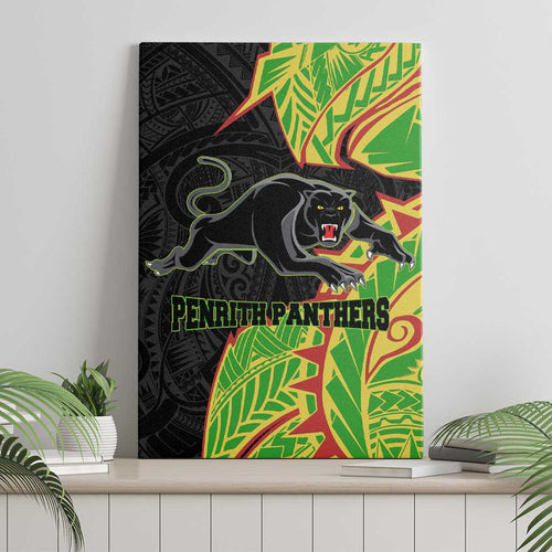 Penrith Panthers Canvas Wall Art Polynesian Tribal Tattoo Pacific Sport Art