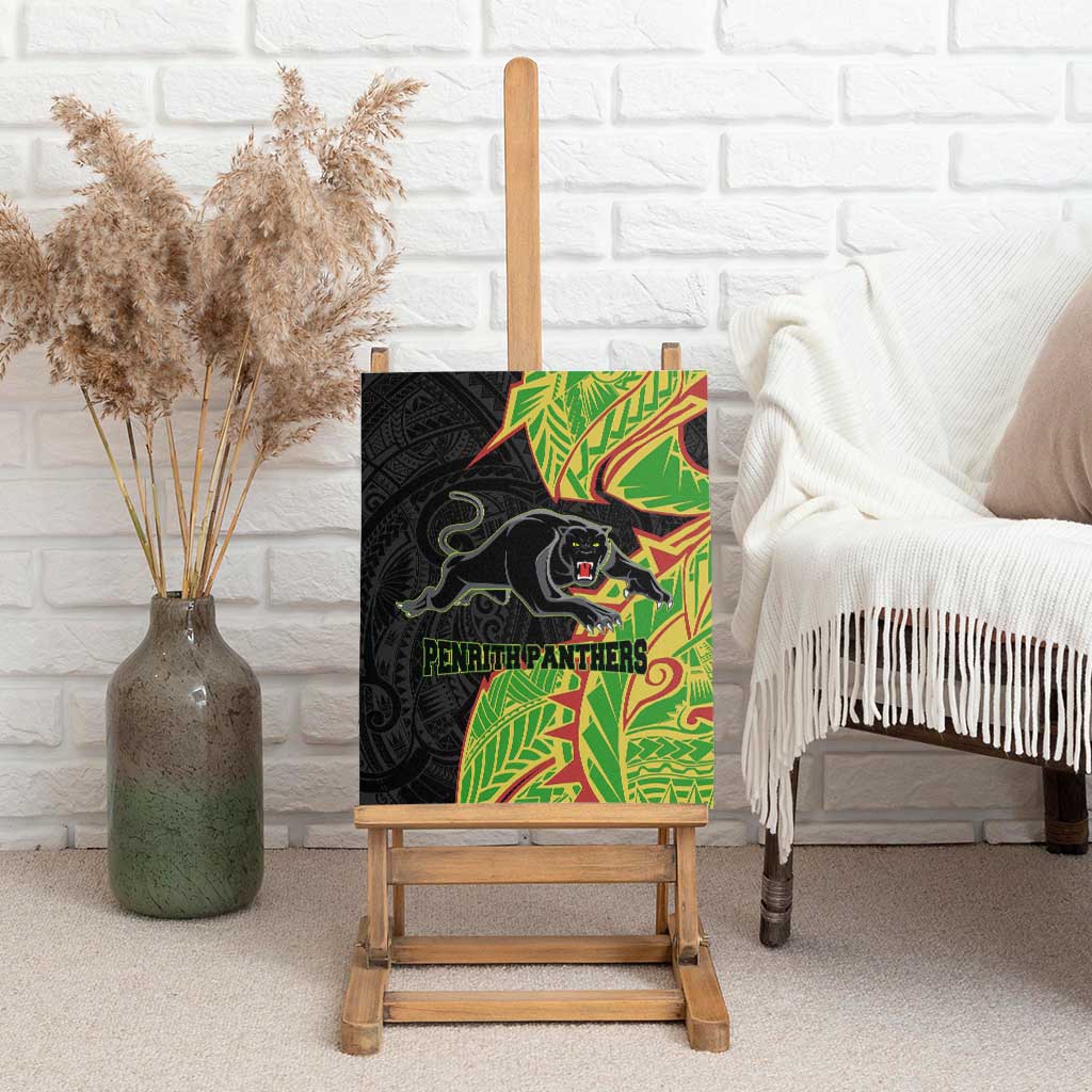 Penrith Panthers Canvas Wall Art Polynesian Tribal Tattoo Pacific Sport Art