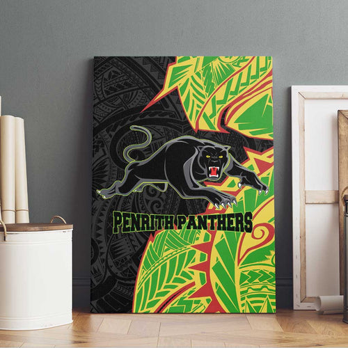 Penrith Panthers Canvas Wall Art Polynesian Tribal Tattoo Pacific Sport Art