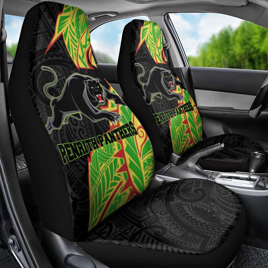 Penrith Panthers Car Seat Cover Polynesian Tribal Tattoo Pacific Sport Art
