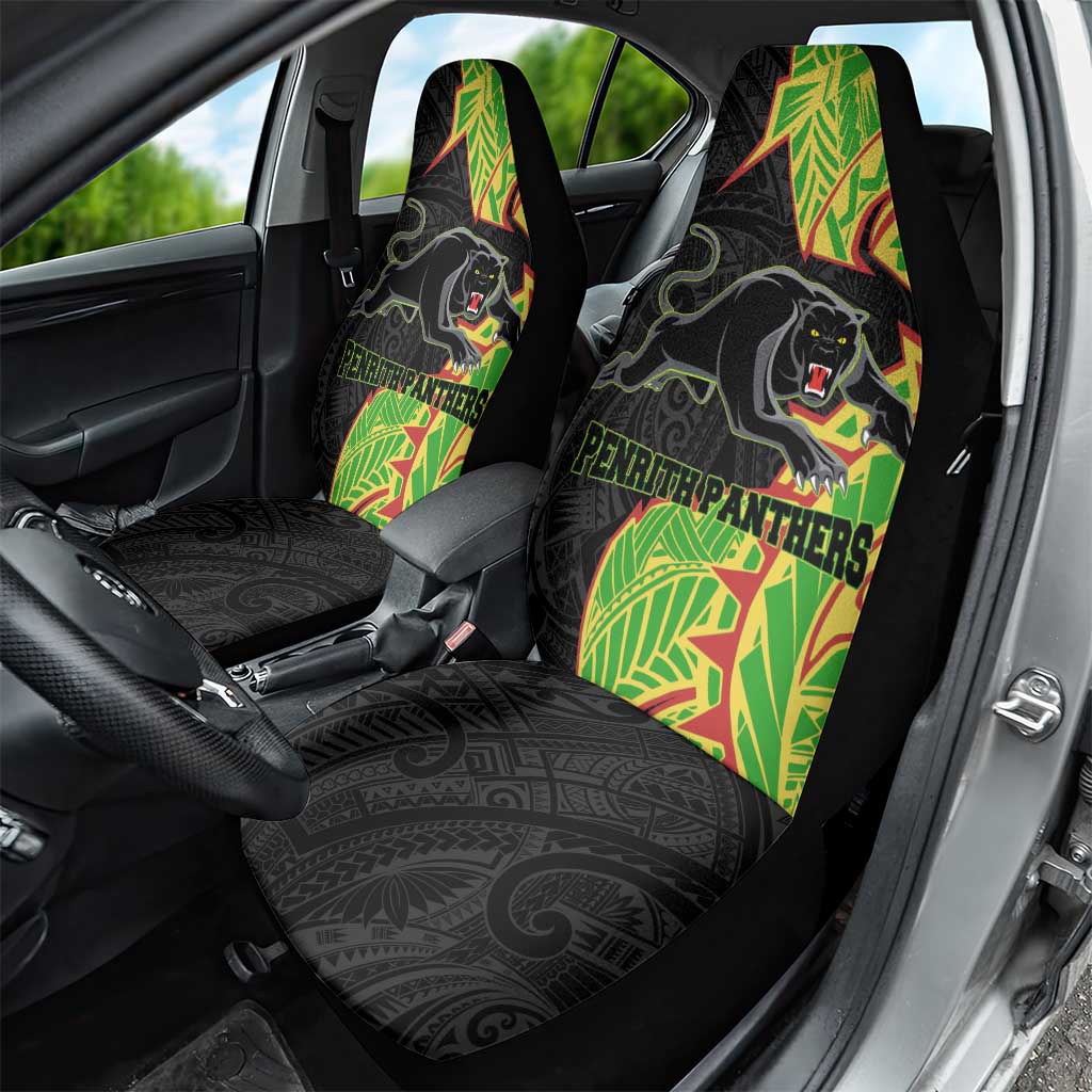 Penrith Panthers Car Seat Cover Polynesian Tribal Tattoo Pacific Sport Art