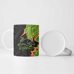 Penrith Panthers Ceramic Mug Polynesian Tribal Tattoo Pacific Sport Art