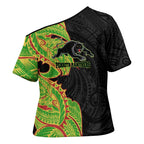 Penrith Panthers Cross Shoulder Shirt Polynesian Tribal Tattoo Pacific Sport Art