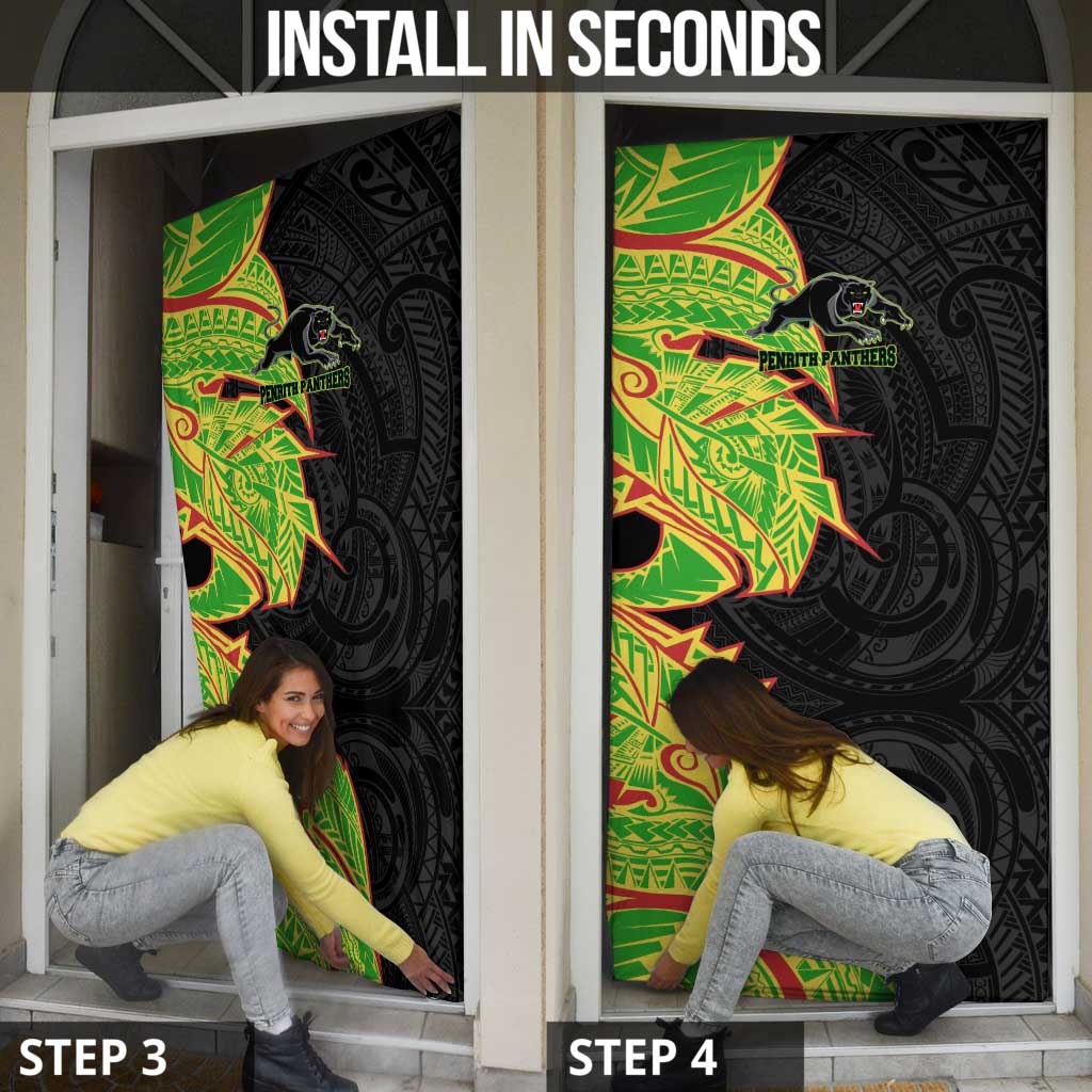 Penrith Panthers Door Cover Polynesian Tribal Tattoo Pacific Sport Art