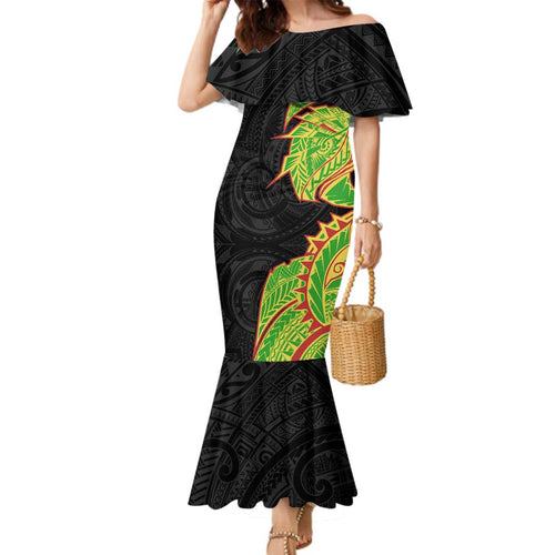 Penrith Panthers Family Matching Mermaid Dress and Hawaiian Shirt Polynesian Tribal Tattoo Pacific Sport Art