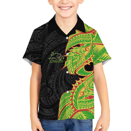 Penrith Panthers Family Matching Mermaid Dress and Hawaiian Shirt Polynesian Tribal Tattoo Pacific Sport Art