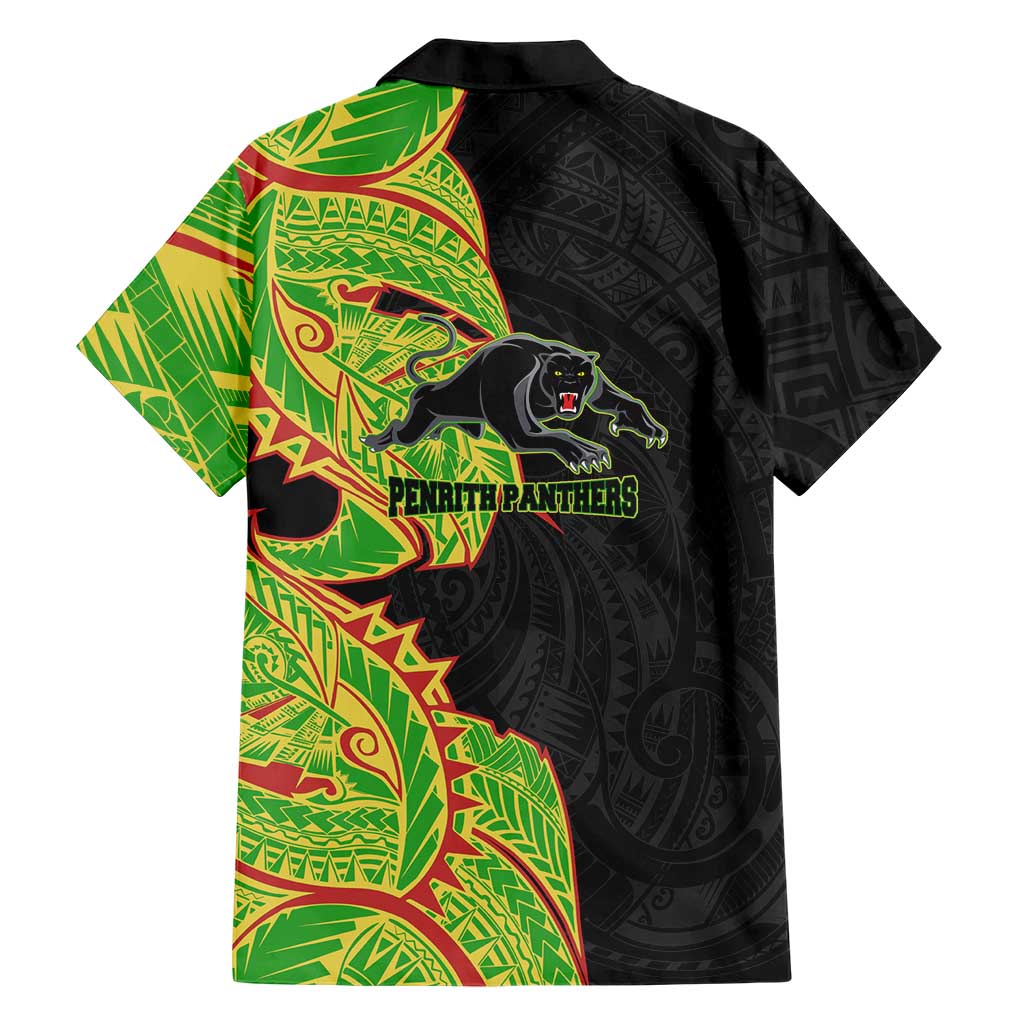 Penrith Panthers Family Matching Tank Maxi Dress and Hawaiian Shirt Polynesian Tribal Tattoo Pacific Sport Art