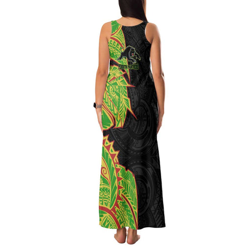 Penrith Panthers Family Matching Tank Maxi Dress and Hawaiian Shirt Polynesian Tribal Tattoo Pacific Sport Art