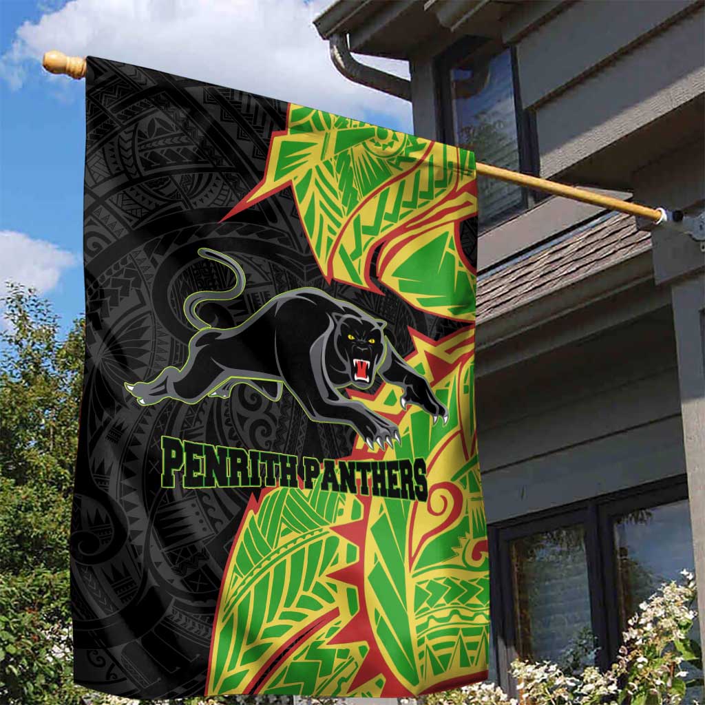 Penrith Panthers Garden Flag Polynesian Tribal Tattoo Pacific Sport Art
