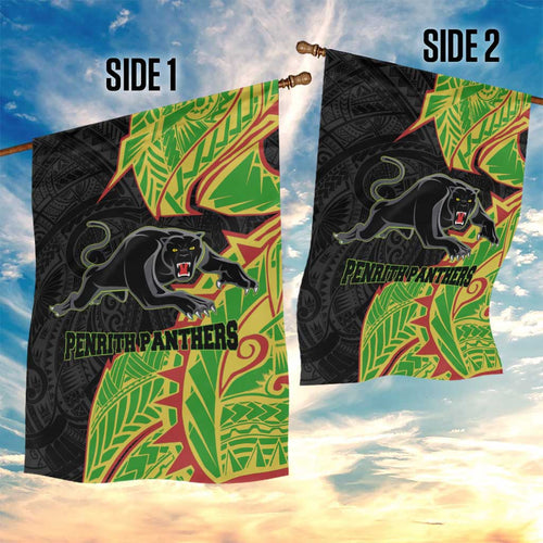 Penrith Panthers Garden Flag Polynesian Tribal Tattoo Pacific Sport Art
