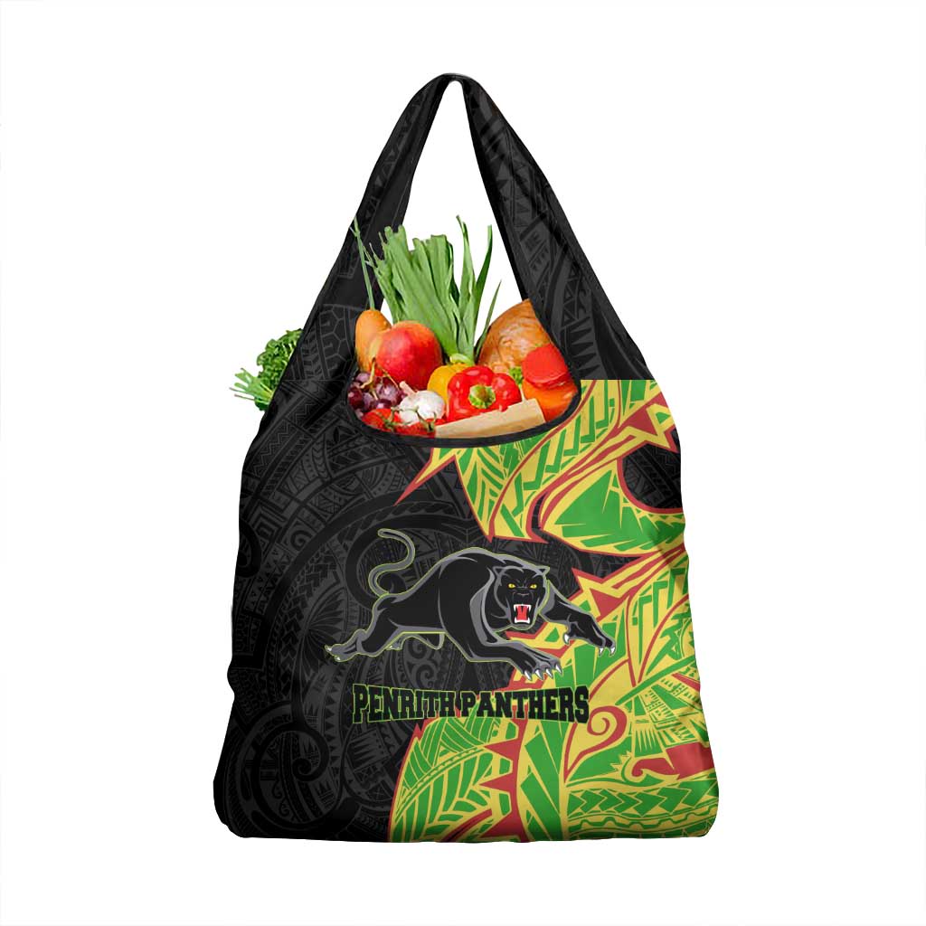 Penrith Panthers Grocery Bag Polynesian Tribal Tattoo Pacific Sport Art