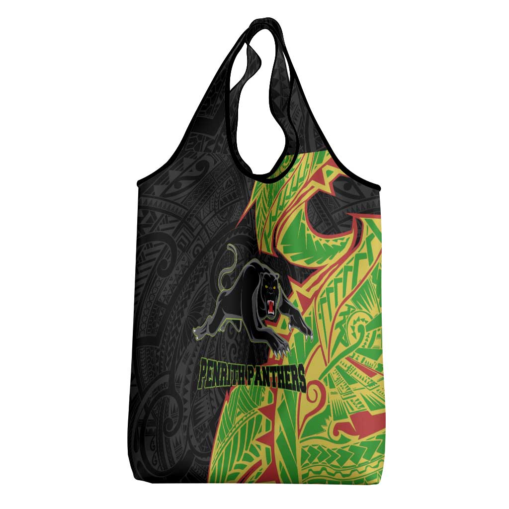 Penrith Panthers Grocery Bag Polynesian Tribal Tattoo Pacific Sport Art