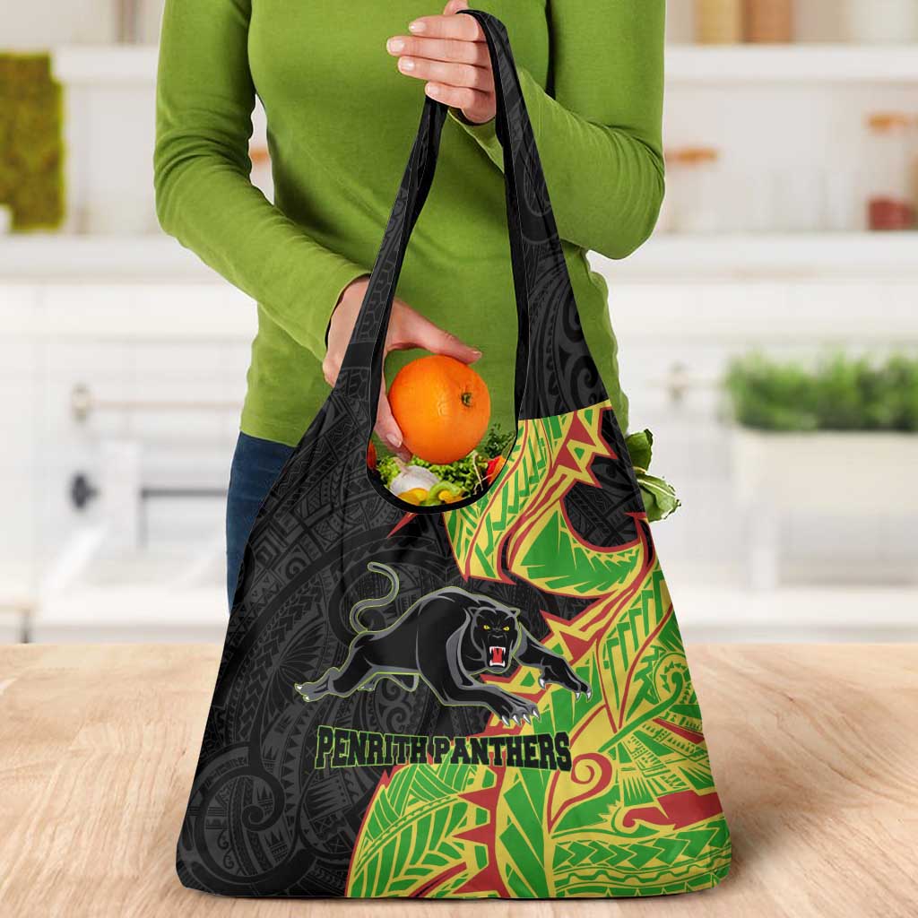 Penrith Panthers Grocery Bag Polynesian Tribal Tattoo Pacific Sport Art