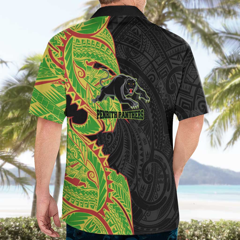 Penrith Panthers Hawaiian Shirt Polynesian Tribal Tattoo Pacific Sport Art