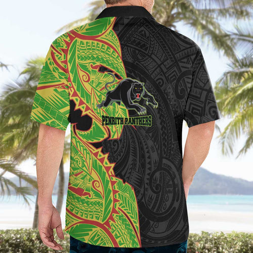 Penrith Panthers Hawaiian Shirt Polynesian Tribal Tattoo Pacific Sport Art