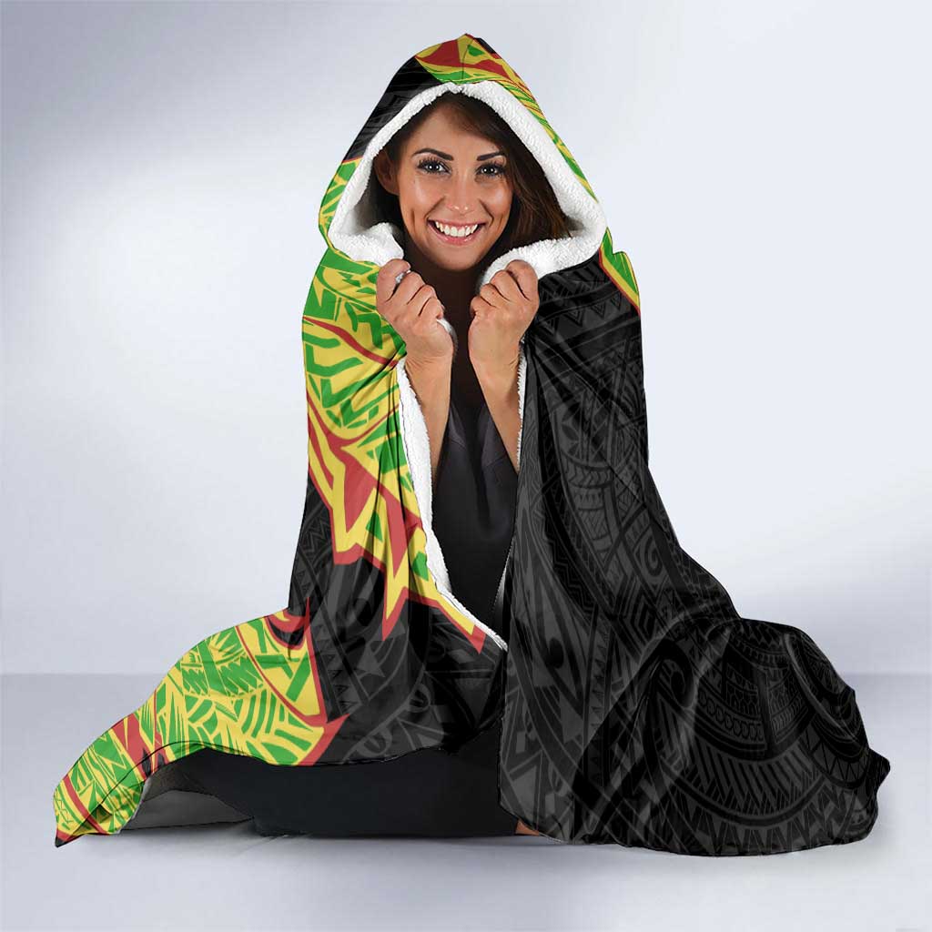 Penrith Panthers Hooded Blanket Polynesian Tribal Tattoo Pacific Sport Art