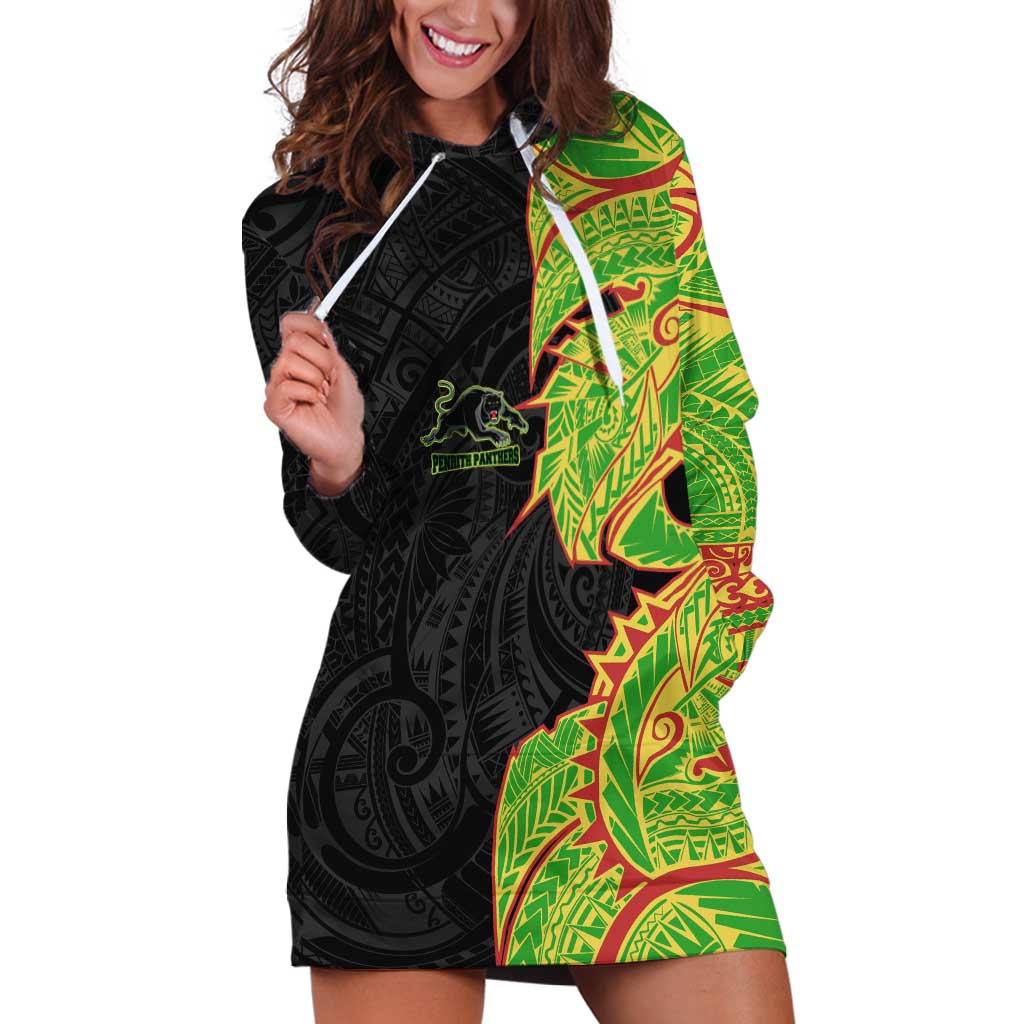 Penrith Panthers Hoodie Dress Polynesian Tribal Tattoo Pacific Sport Art