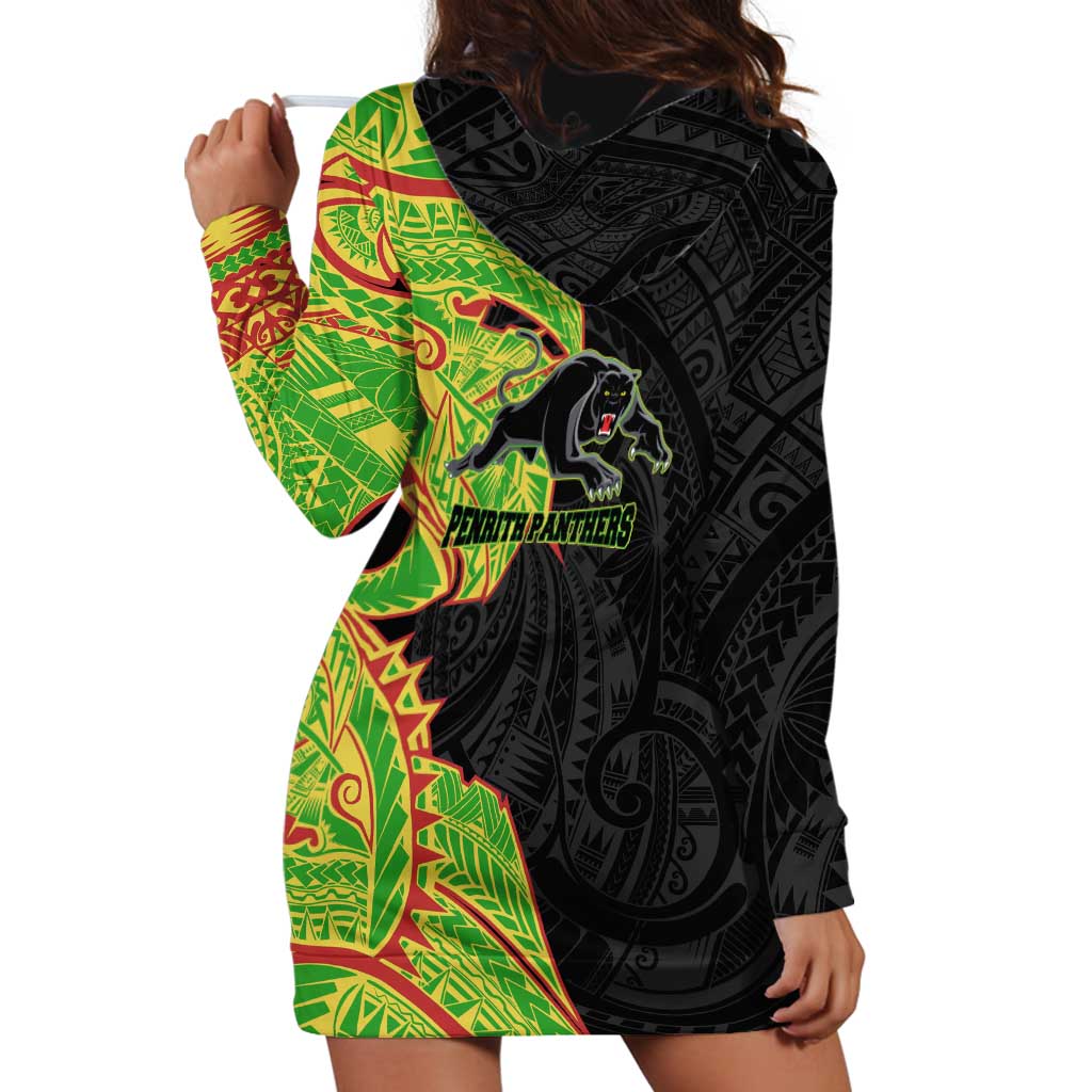 Penrith Panthers Hoodie Dress Polynesian Tribal Tattoo Pacific Sport Art