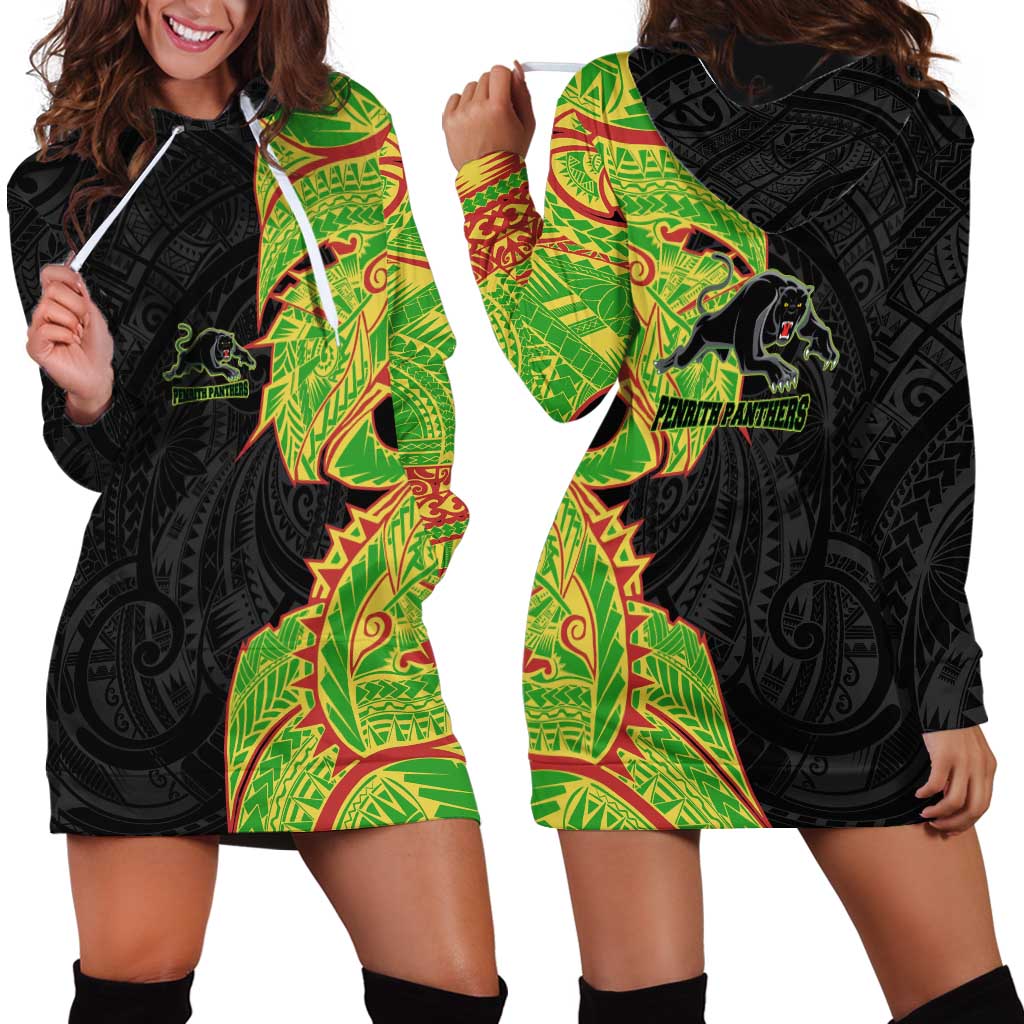 Penrith Panthers Hoodie Dress Polynesian Tribal Tattoo Pacific Sport Art